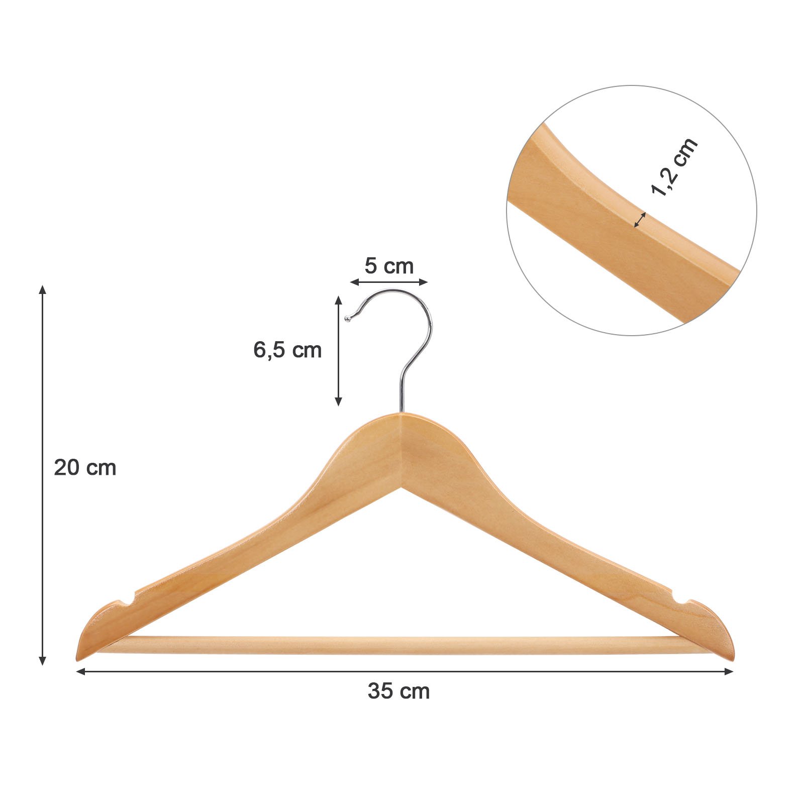 Songmics CRW006-20 grucce bambini legno 20 pezzi 35 cm naturali