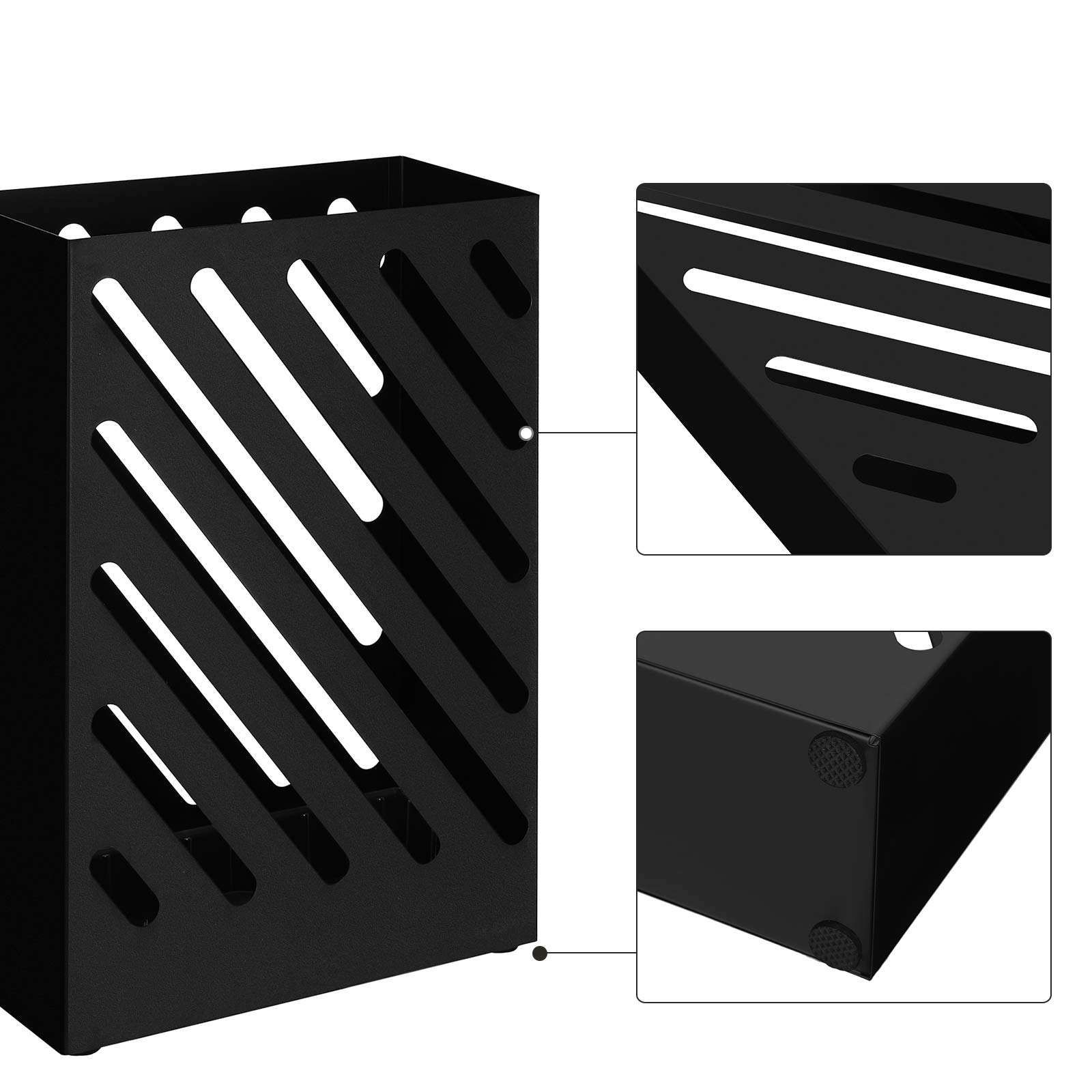 Songmics LUC03BK portaombrelli nero traforato
