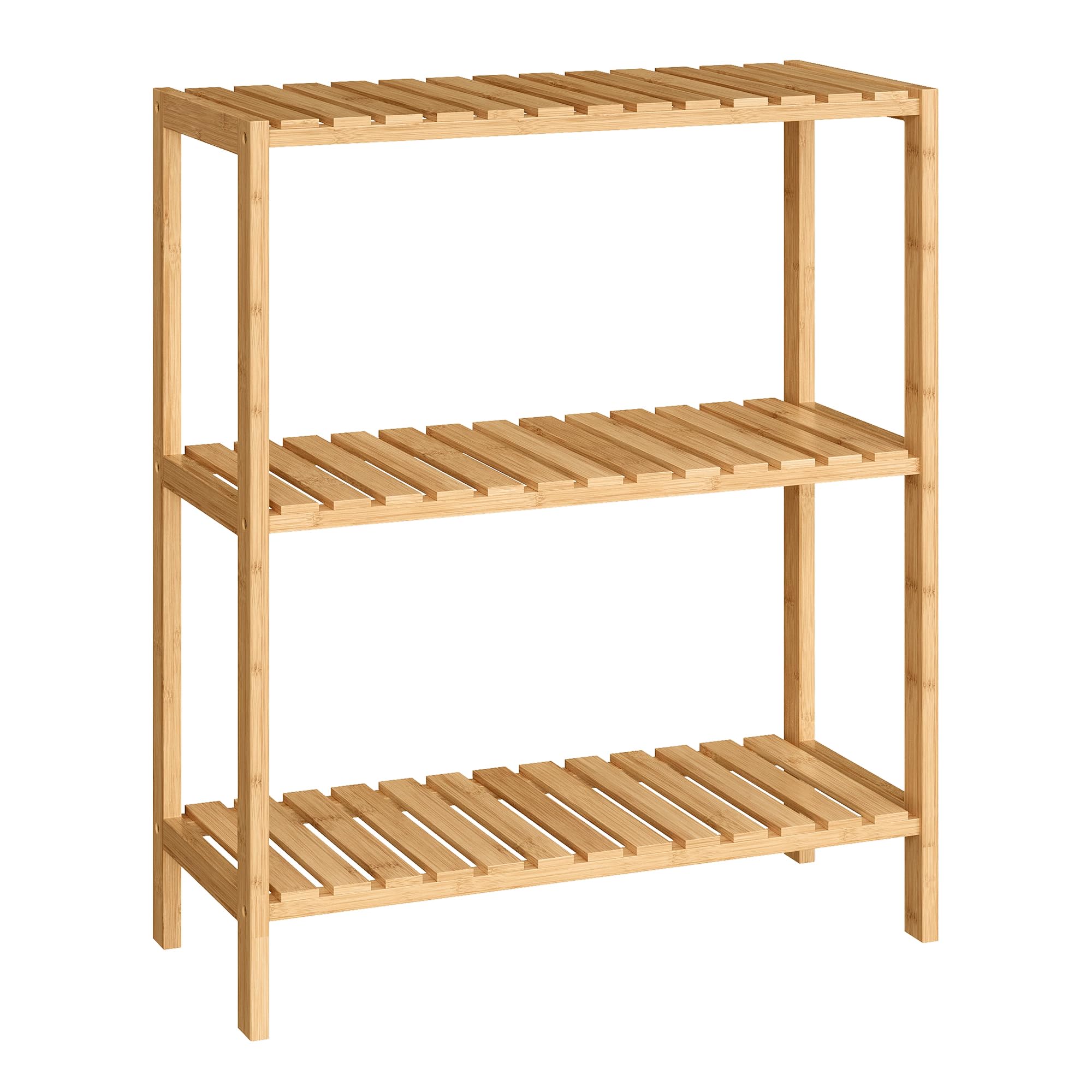 Songmics BCB33Y Scaffale Bambù 3 Ripiani 60x26x66 Beige