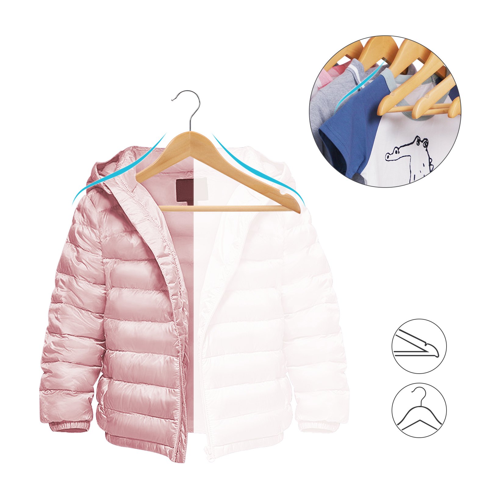 Songmics CRW006-20 grucce bambini legno 20 pezzi 35 cm naturali
