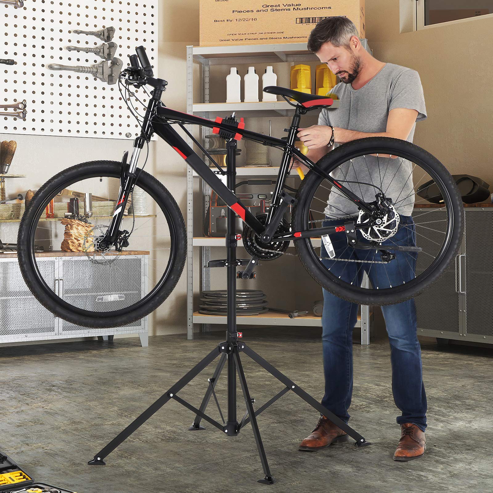 Songmics SBR06B Cavalletto Bici Riparazione con Vassoio