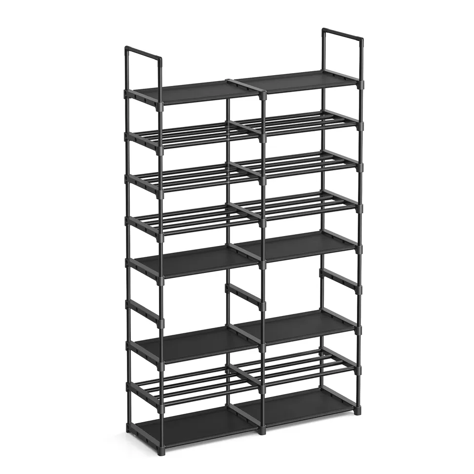 Songmics LSA219B01 scarpiera 8 livelli 32 paia nero inchiostro acciaio