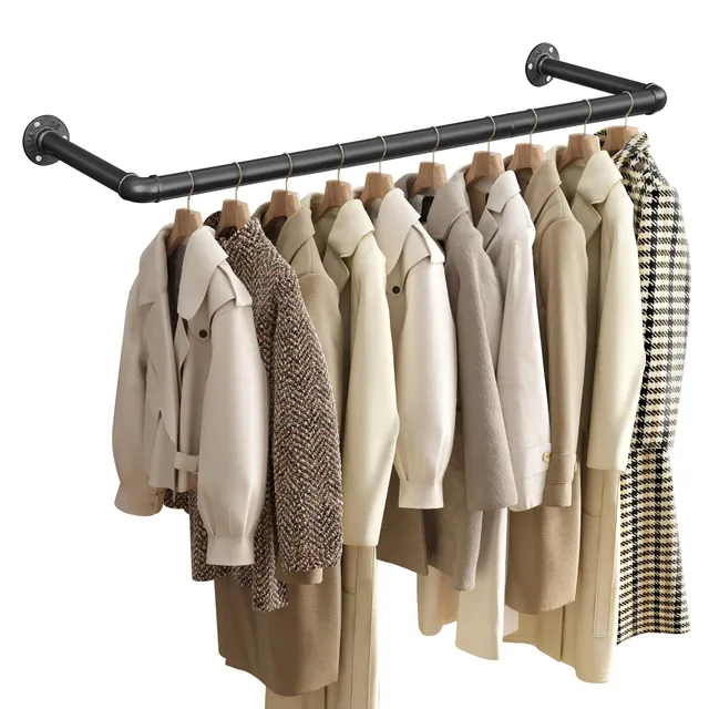 Songmics HSR67BK attaccapanni muro 92 cm nero industriale