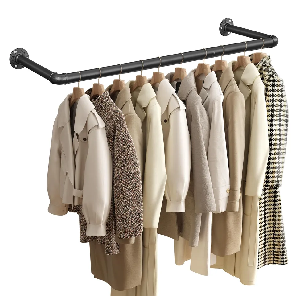 Songmics HSR67BK attaccapanni muro 92 cm nero industriale