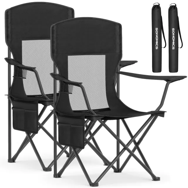 Songmics GCB028B02 set 2 sedie campeggio nero inchiostro 150 kg