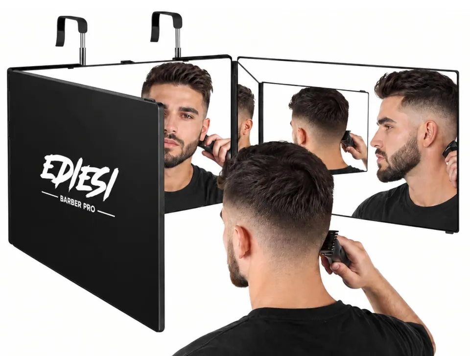 Ediesi Specchio 360 Gradi capelli triplo nero senza LED