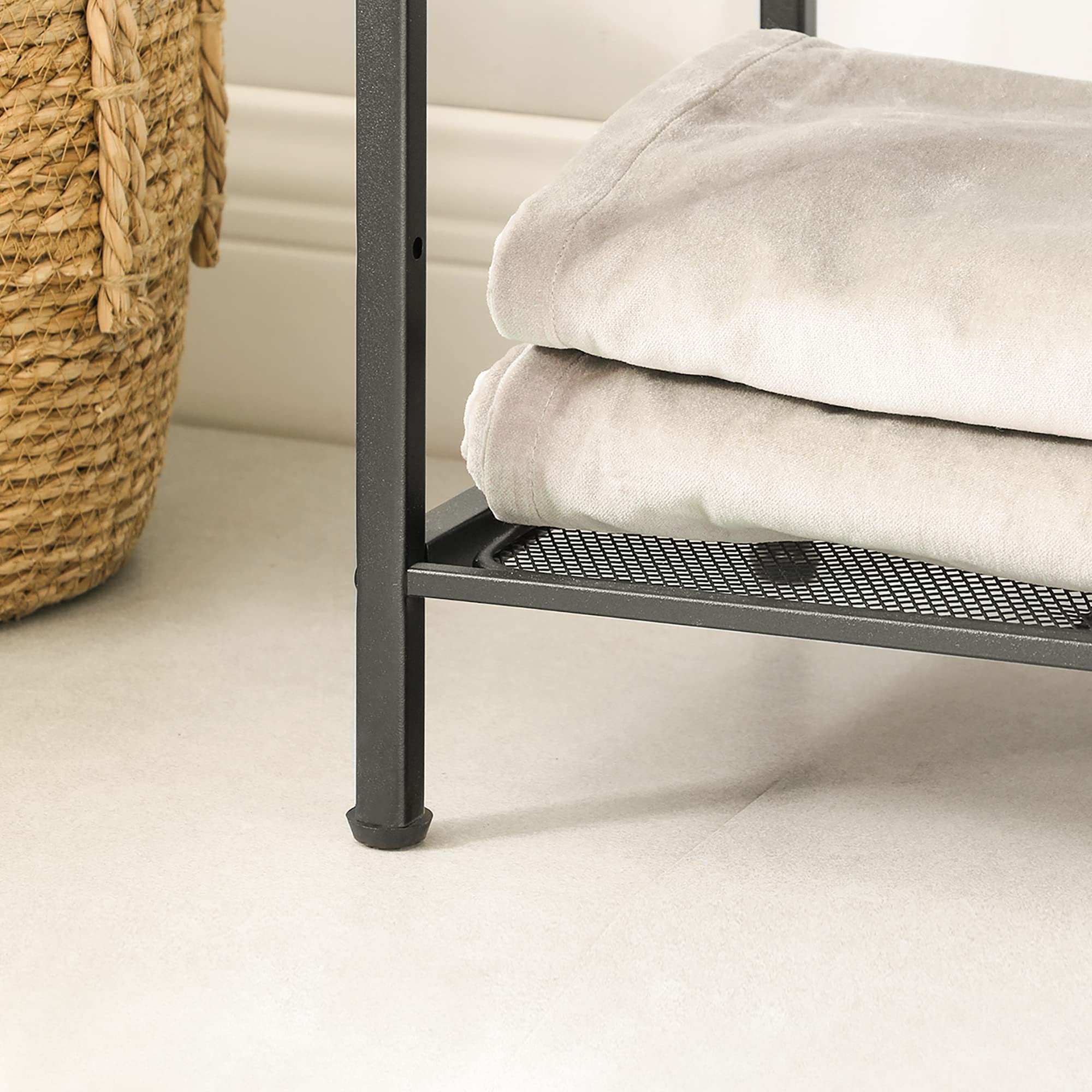 Songmics BSC034B01 scaffale 4 ripiani nero 38x30x96 cm rete