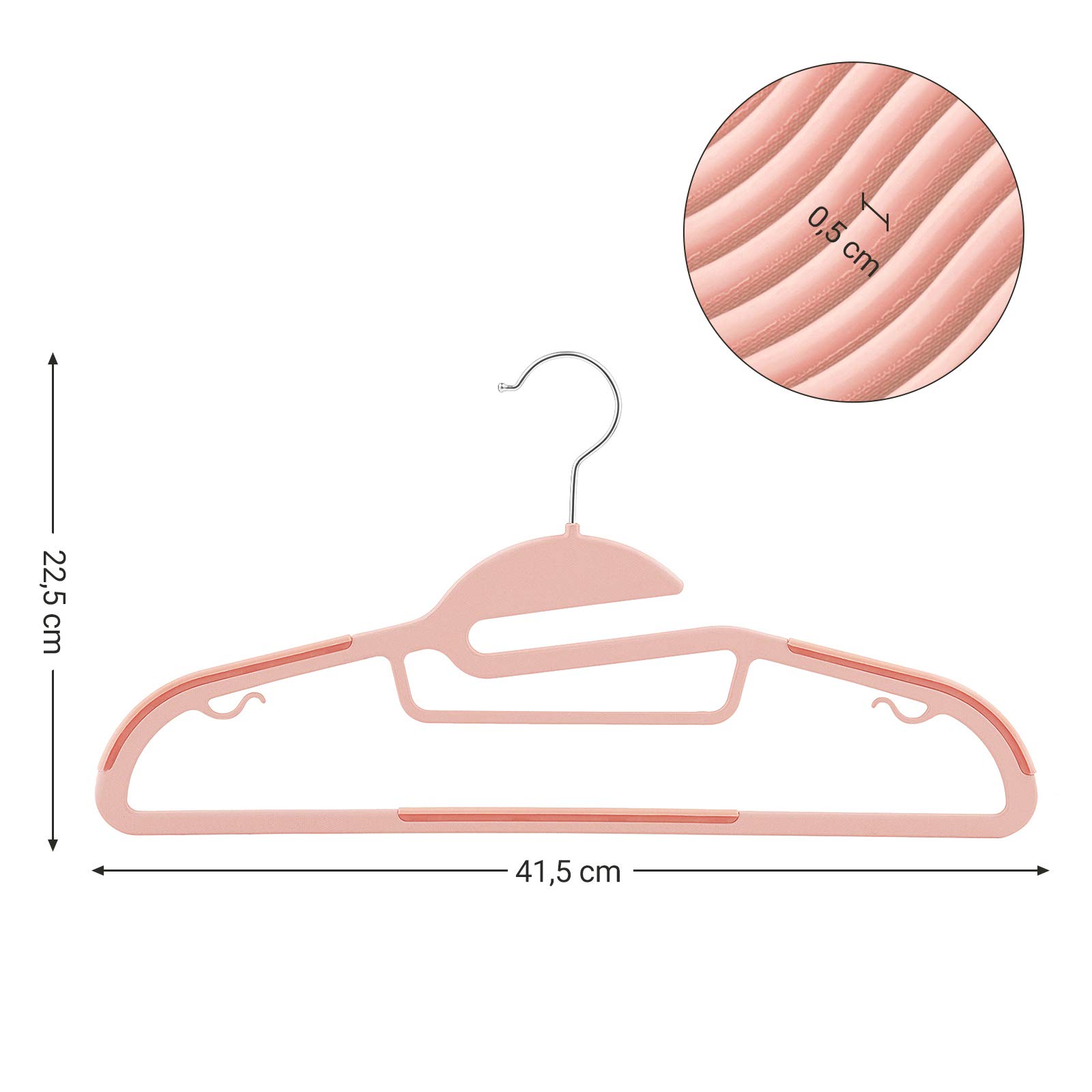 Songmics CRP41PK grucce plastica rosa chiaro 20 pezzi antiscivolo