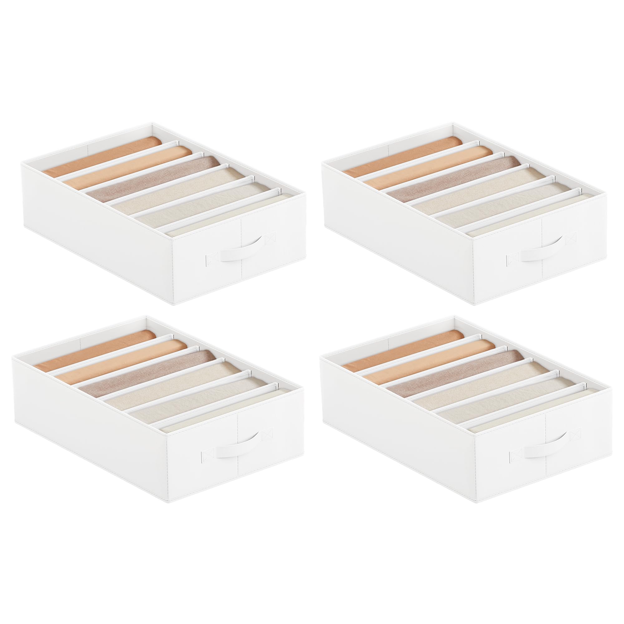 Songmics RUS009K01 set 4 organizer 6 scomparti beige sabbia