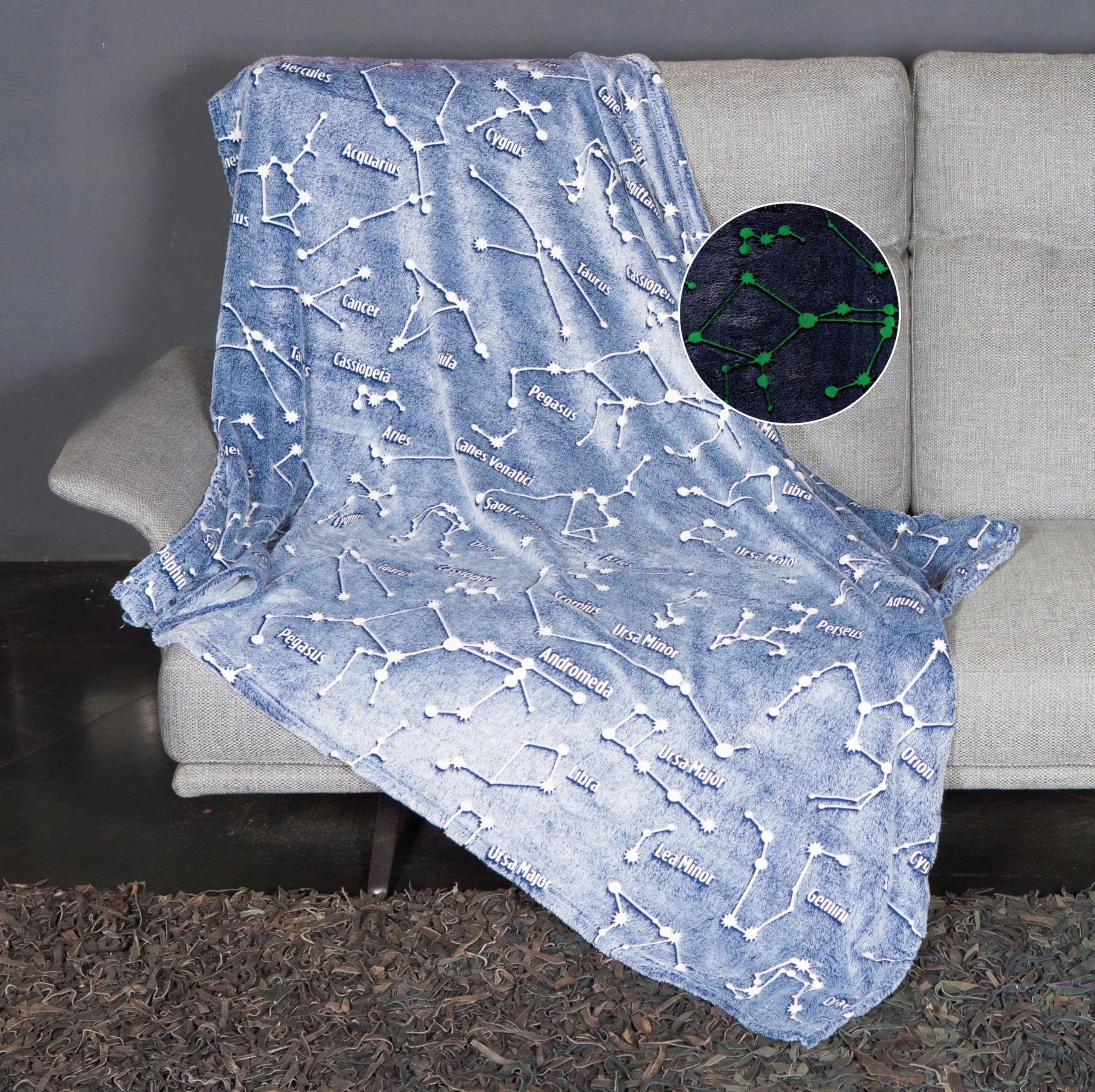 Kanguru Glow Plaid Pile 130x150 cm Stelle Fluorescente