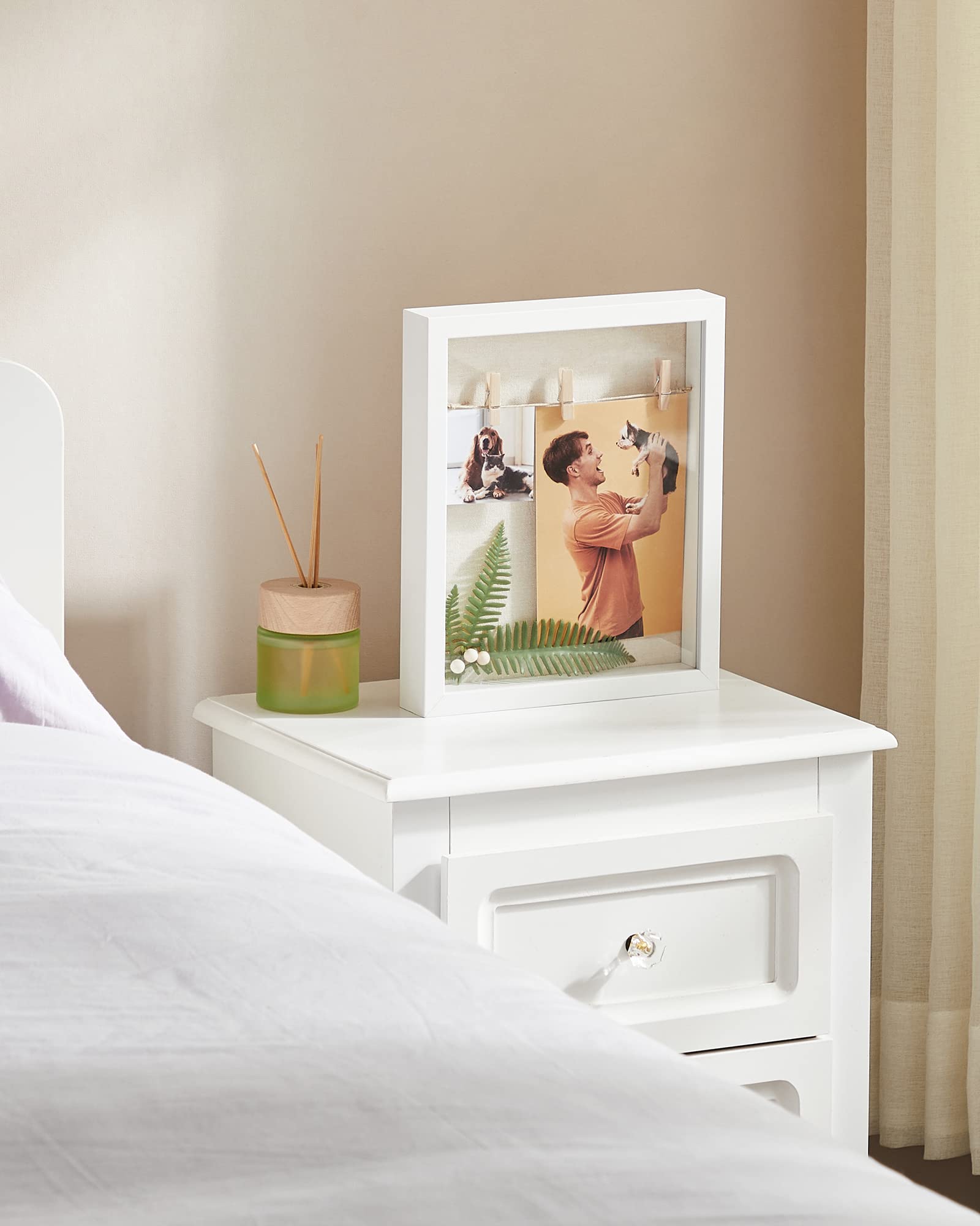 Songmics RPF007W01 cornice profonda bianca 22,5x27,5 cm