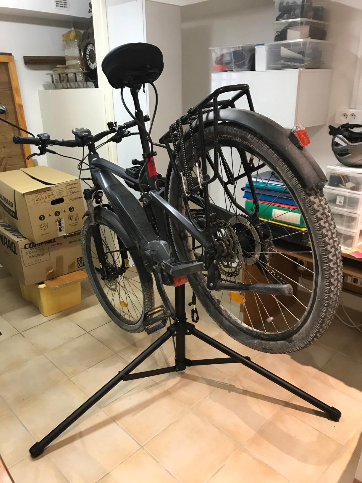 Songmics cavalletto bici riparazione regolabile con vassoio