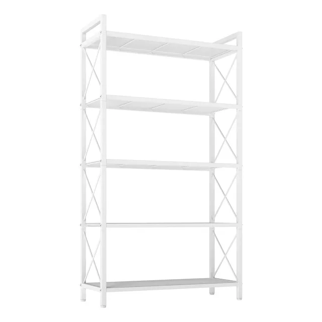 Songmics scaffale metallo 5 ripiani nero industriale