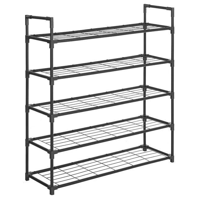 Songmics LSM05BK Scarpiera 5 Ripiani Nero 91,5 cm 25 Paia