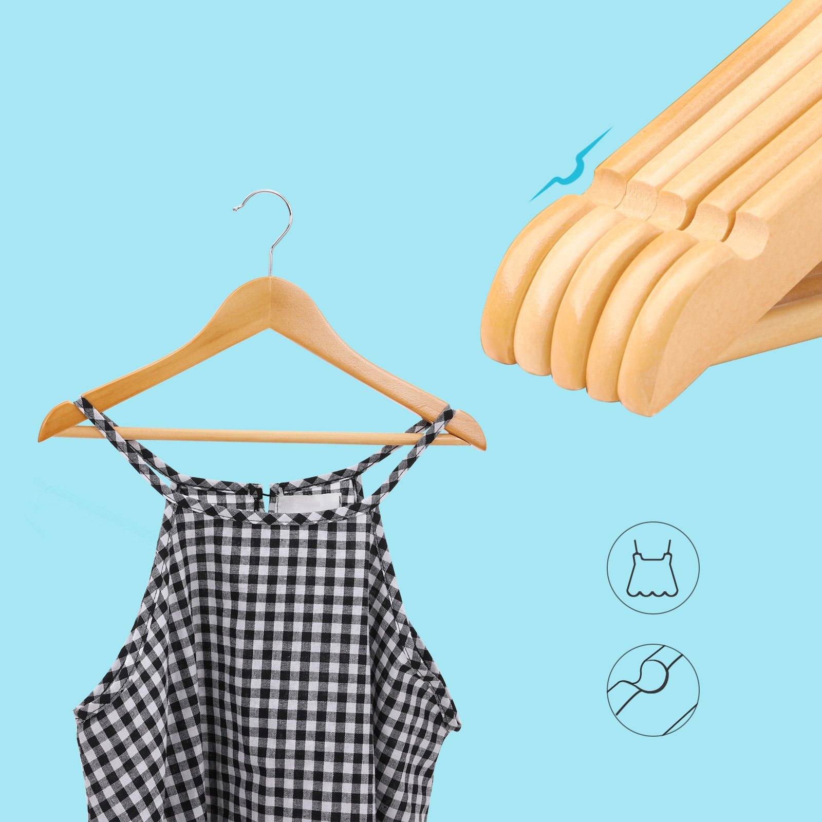 Songmics CRW006-20 grucce bambini legno 20 pezzi 35 cm naturali