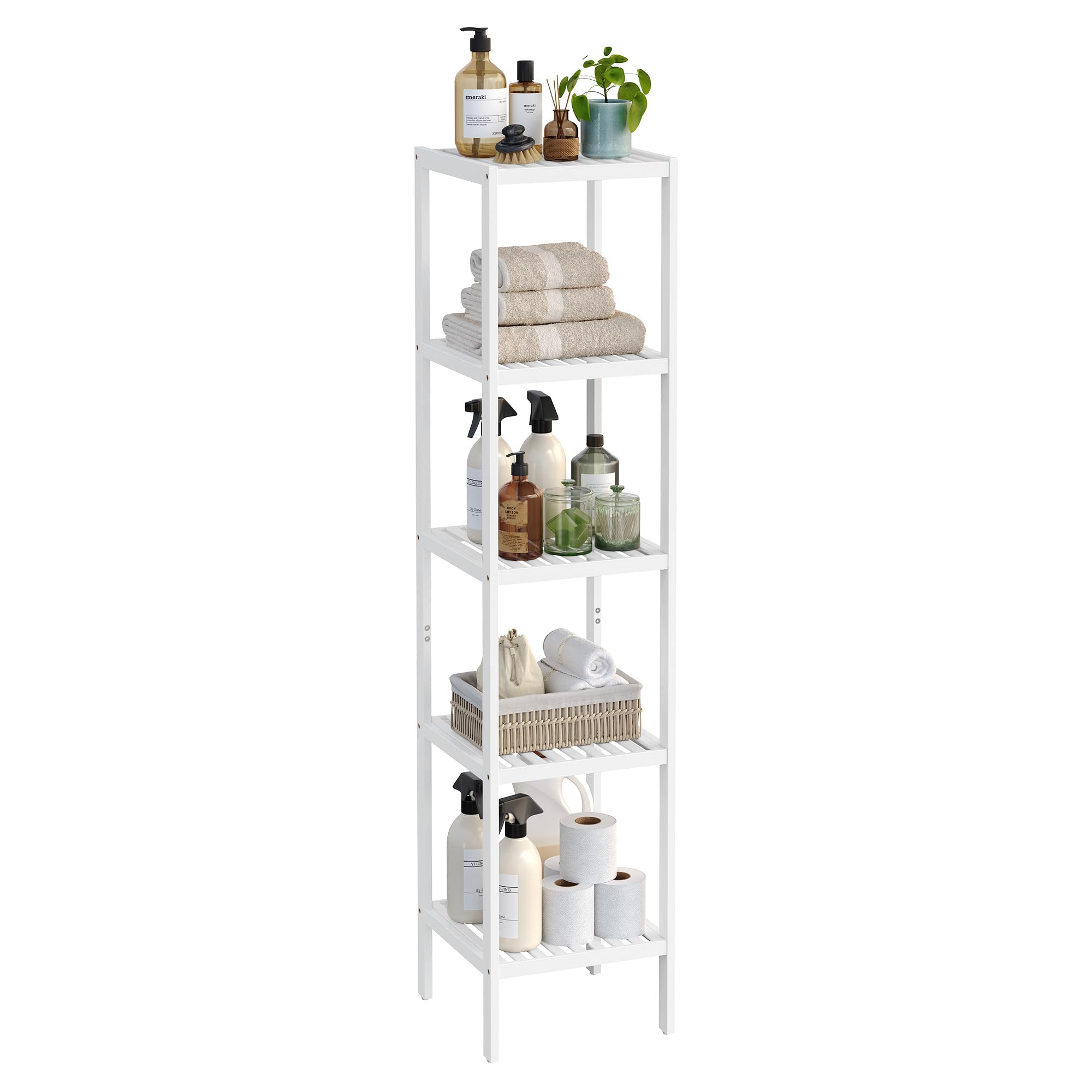 Songmics BCB055N01 scaffale bambù 5 ripiani 33x33x146 cm