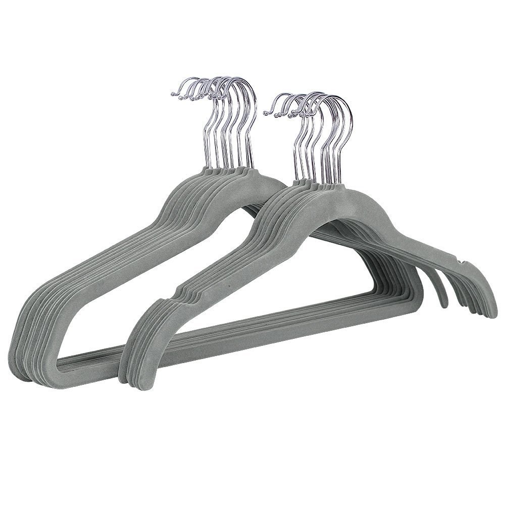Songmics CRF25G grucce velluto grigio 50 pezzi antiscivolo