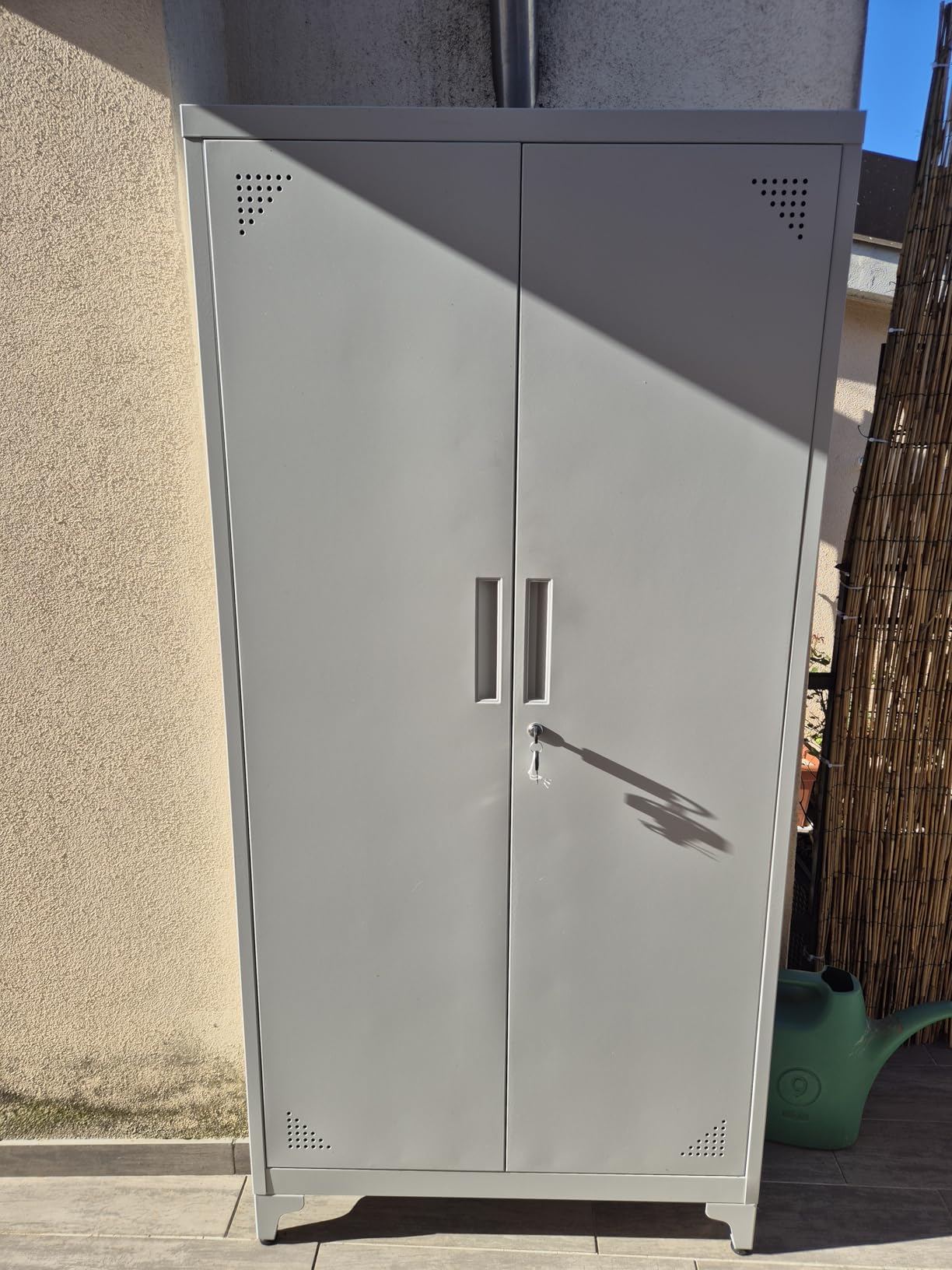 Songmics OMC018GJ01 armadio metallo grigio opaco con chiave