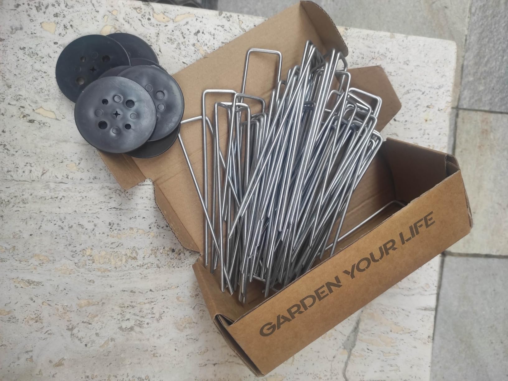 Ediesi picchetti giardino a U acciaio 50 pezzi 15 cm antiruggine