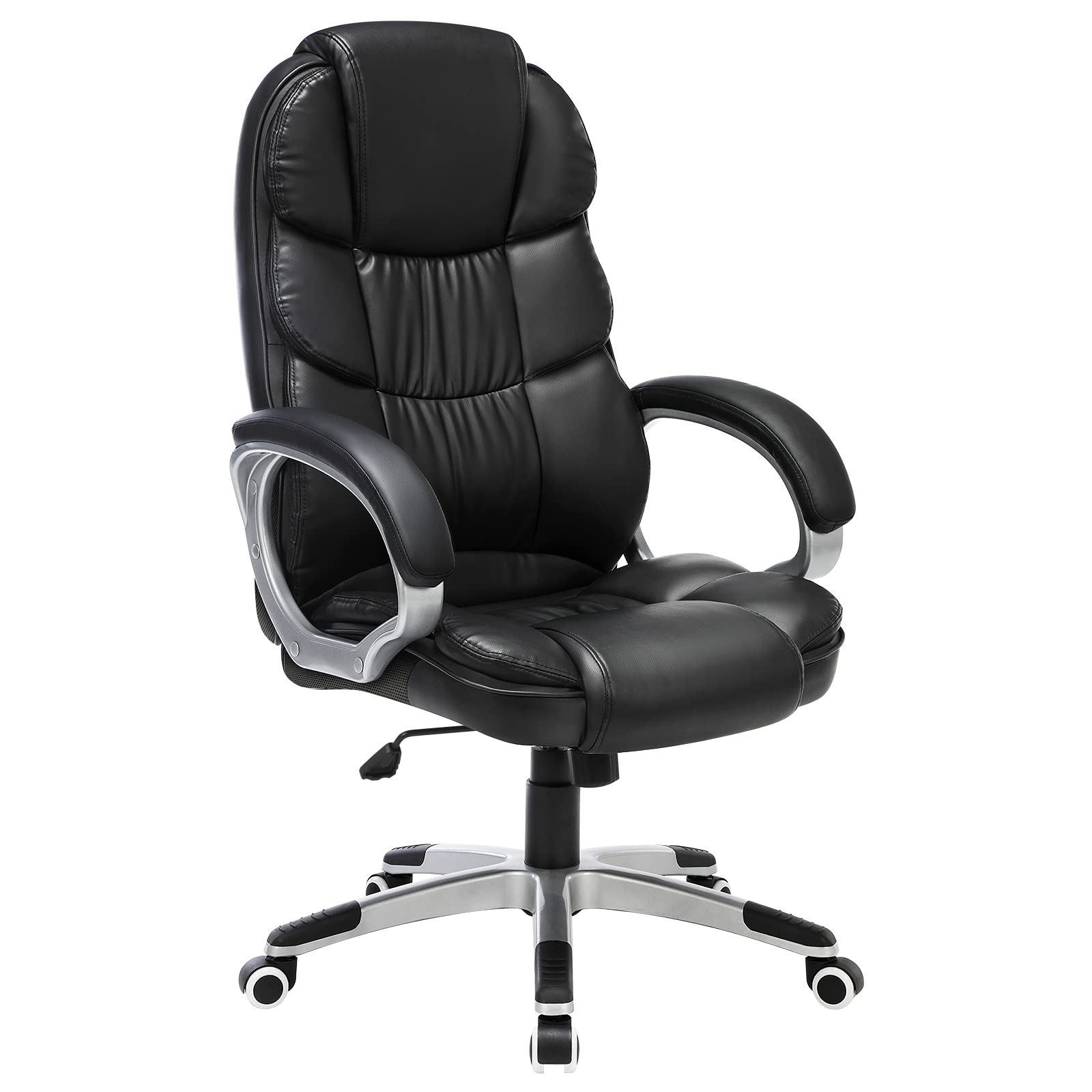 Songmics OBG24B sedia ufficio nero PU 150 kg