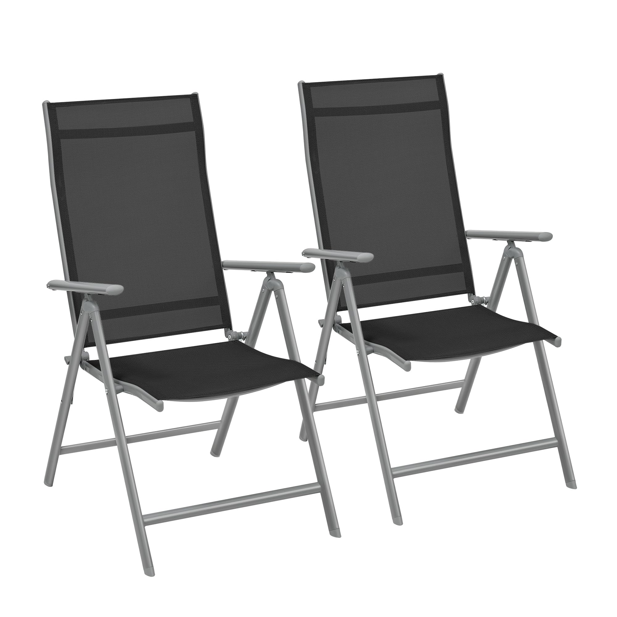 Songmics GCB29BK Sedie Giardino Pieghevoli Nere Set 2