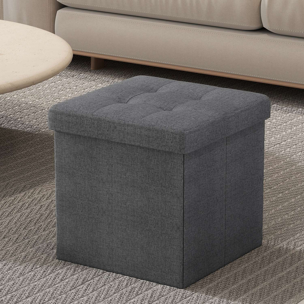 Songmics ULSF27Z Pouf Contenitore Grigio Scuro 38 cm