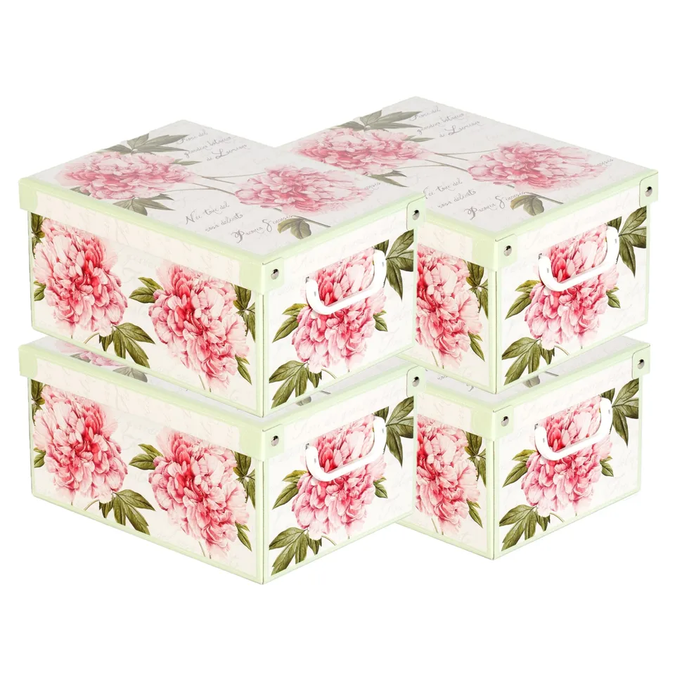 Lavatelli Peonie Piccola scatole armadio set 4 pezzi 25x35 cm