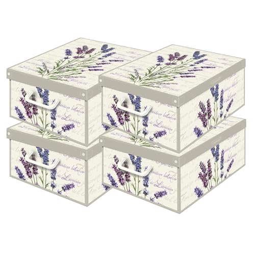 Lavatelli Lavanda scatole armadio cartone 25x35x17,5 cm set 4 pezzi