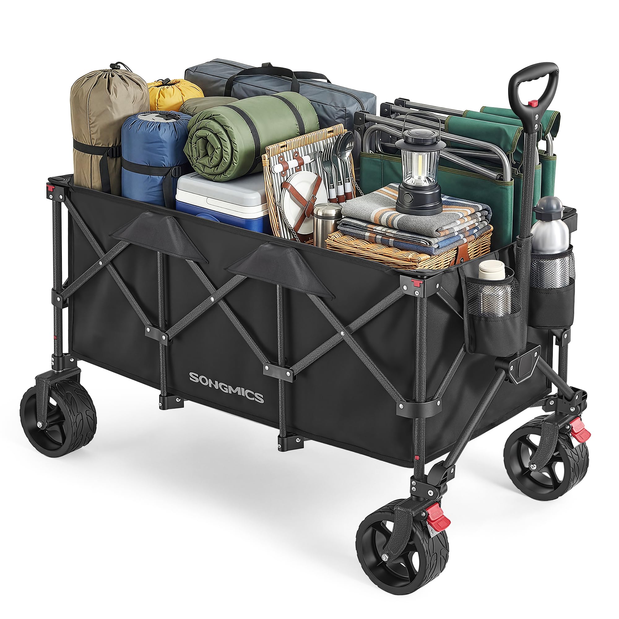 Songmics GFW115B01 carrello spiaggia pieghevole nero 150L 150 kg