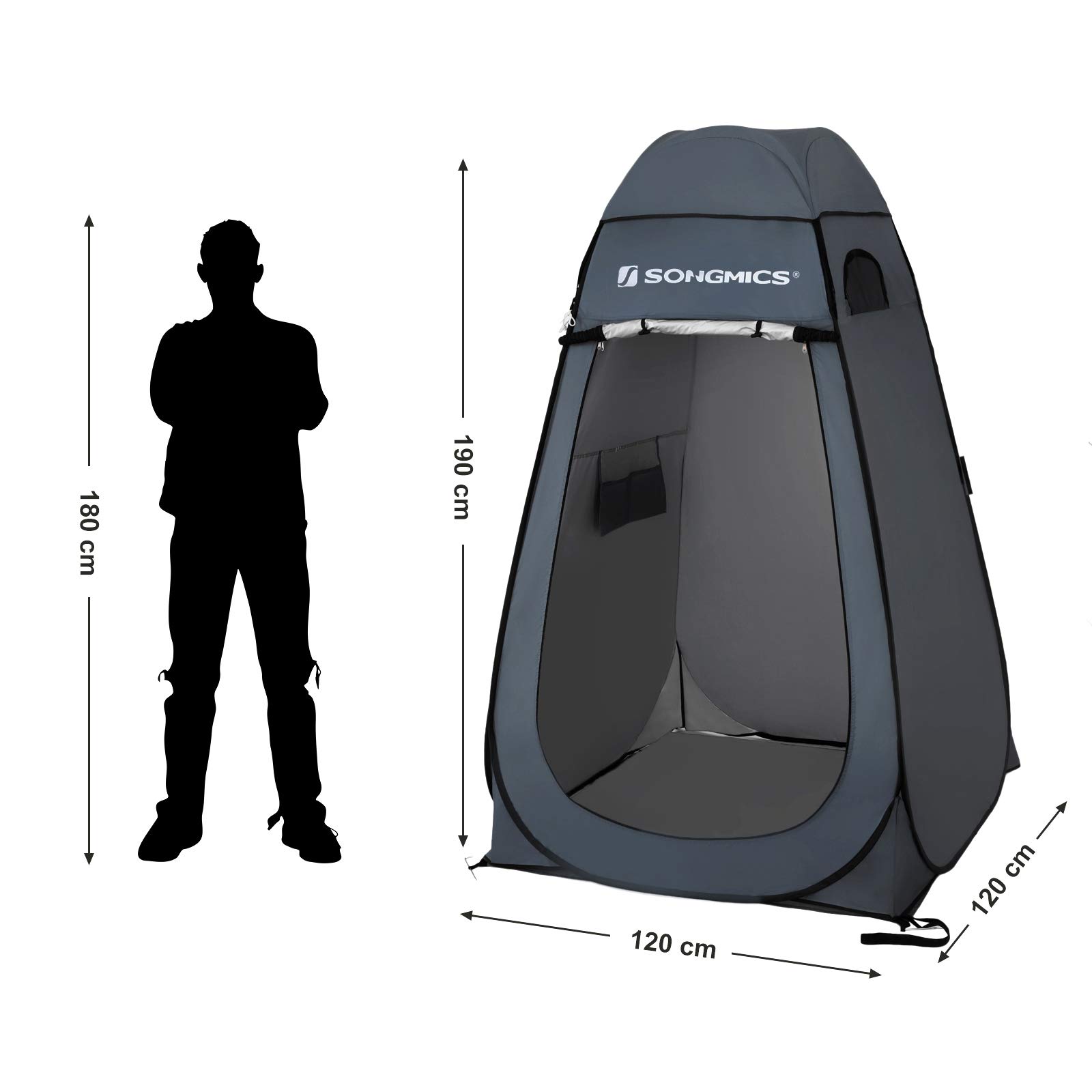 Songmics GPT01GY Tenda Doccia Pop-Up Grigio Blu 120x120