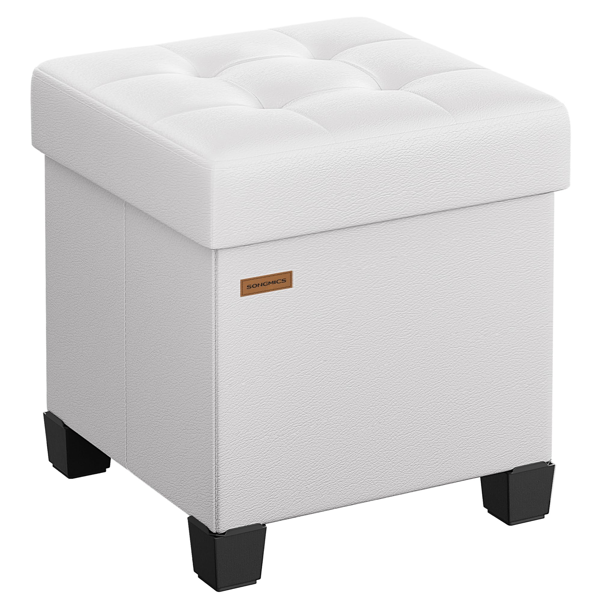 Songmics LSF0512B02 pouf contenitore nero 38x38x40 cm 37 L