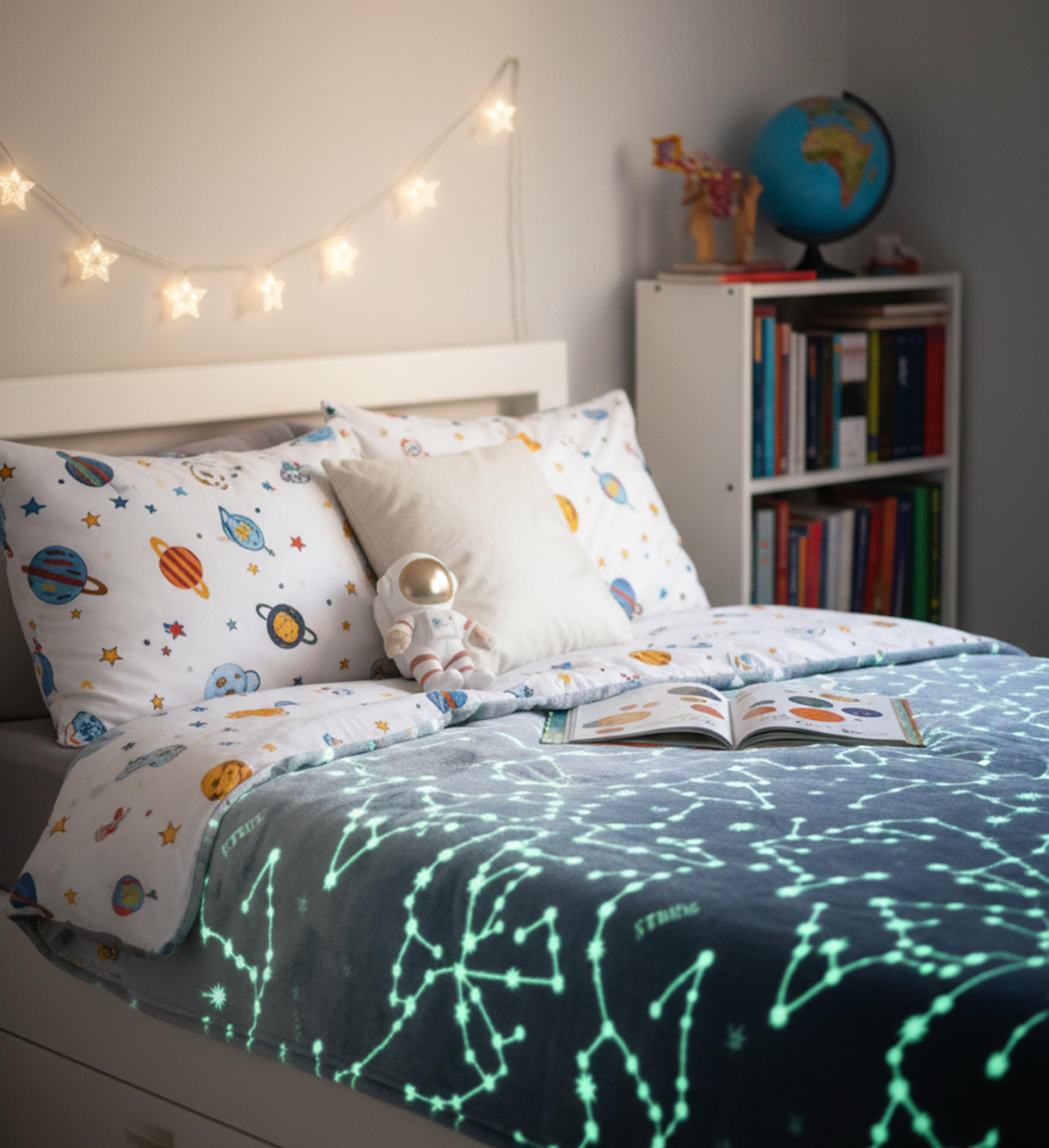 Kanguru Glow Plaid Pile 130x150 cm Stelle Fluorescente