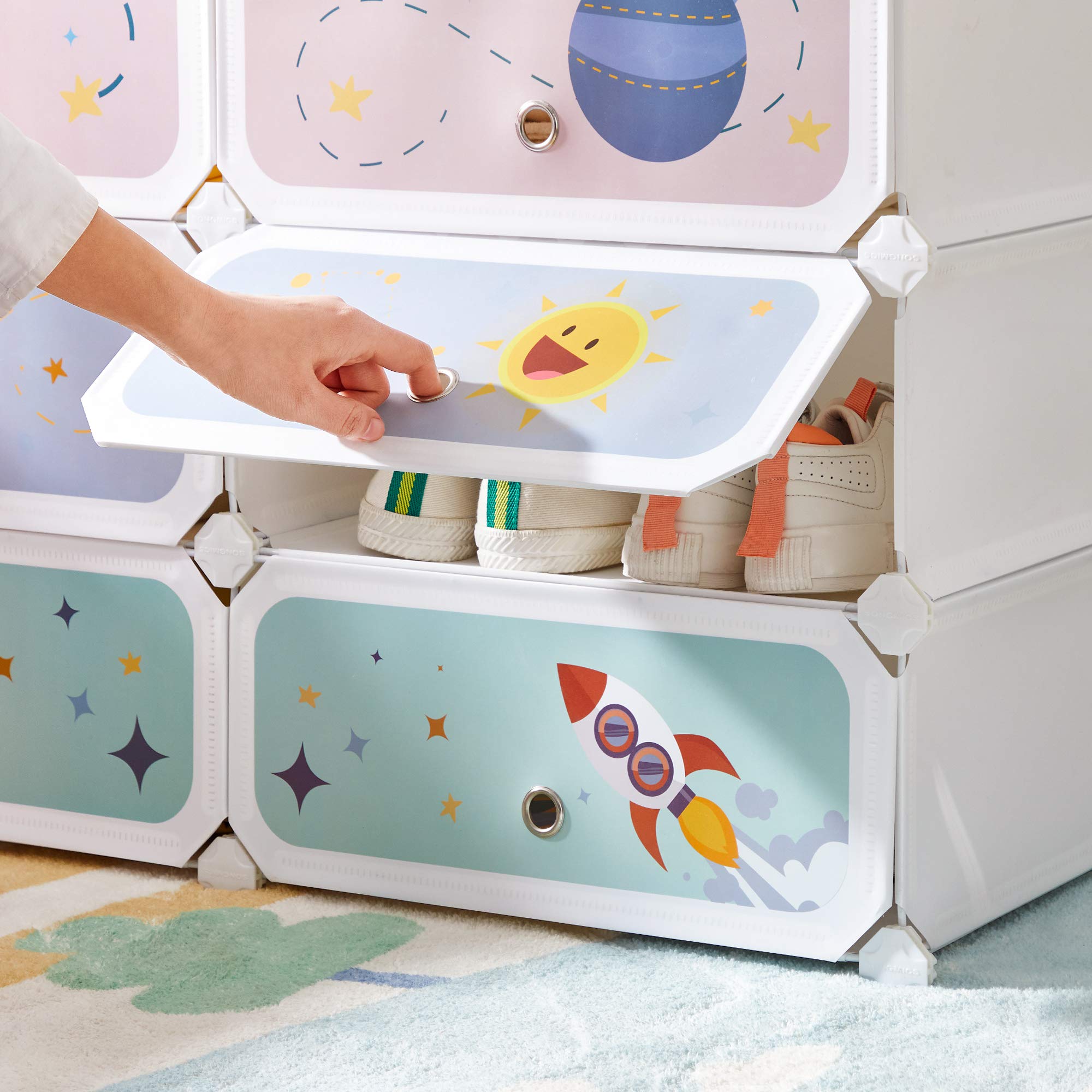 Songmics LPC904W01 Scarpiera Bambini Bianco 6 Scomparti