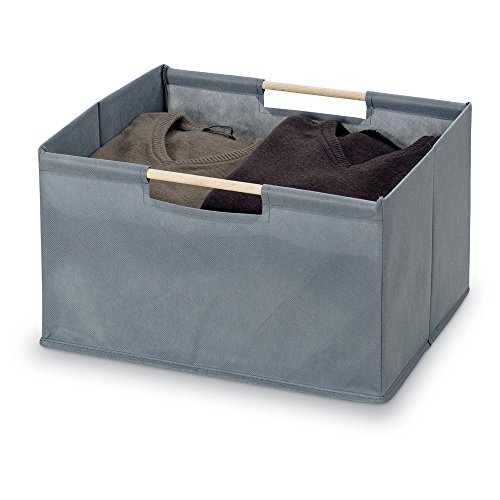 DOMO PAK Living Cesto Manici Legno 38x28x23 cm TNT