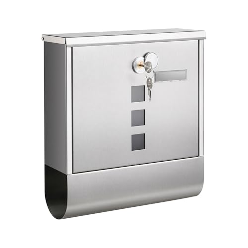 Songmics cassetta postale acciaio nera A4 30,8x33,8 cm