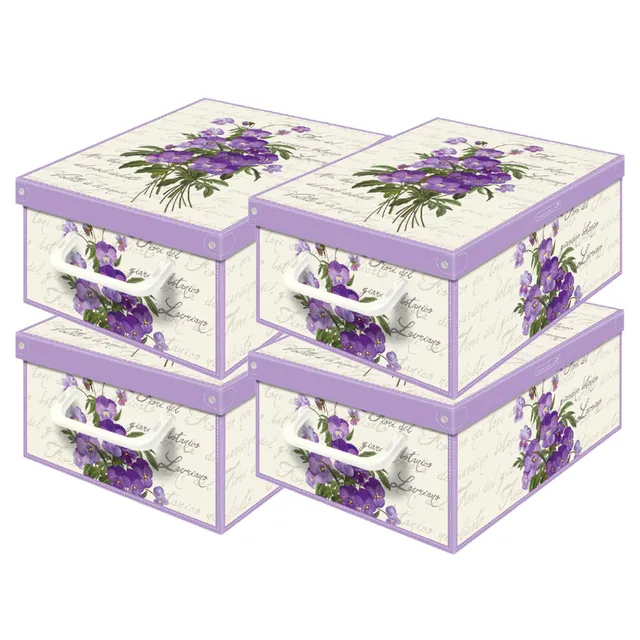 Lavatelli Scatole Organizer Violette 25x35 cm 4 Pezzi