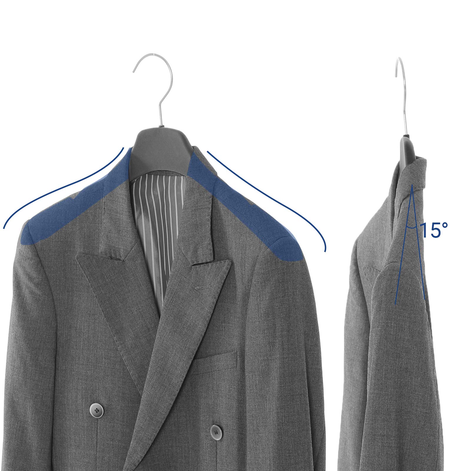 Songmics CRF22G10 Grucce Vellutate Grigio 10 Pezzi Antiscivolo
