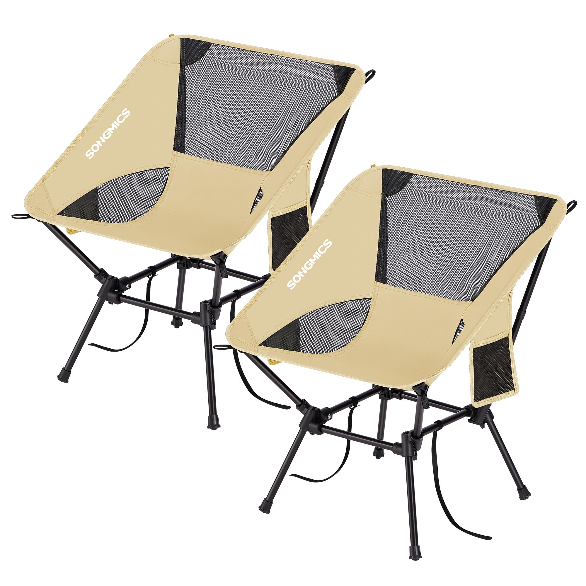 Songmics GCB052BZ01 Sedie Campeggio Nero Set 2 Pezzi Altezza