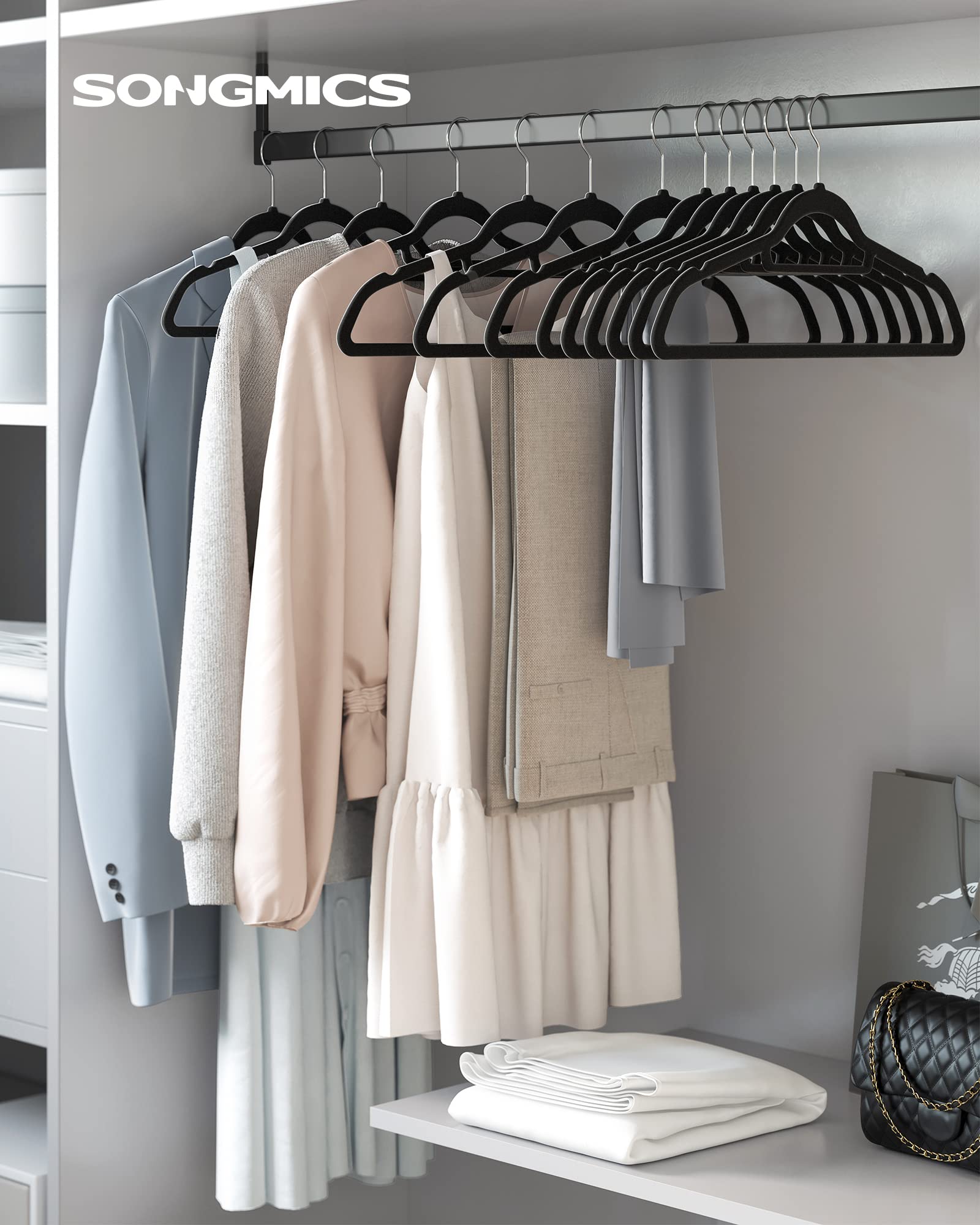 SONGMICS CRF020B40 Grucce Velluto 40 Pezzi Nere