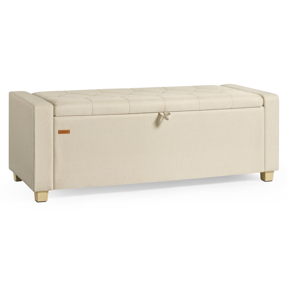 Songmics ULOM511GN01 Cassapanca lino grigio ardesia 121 cm