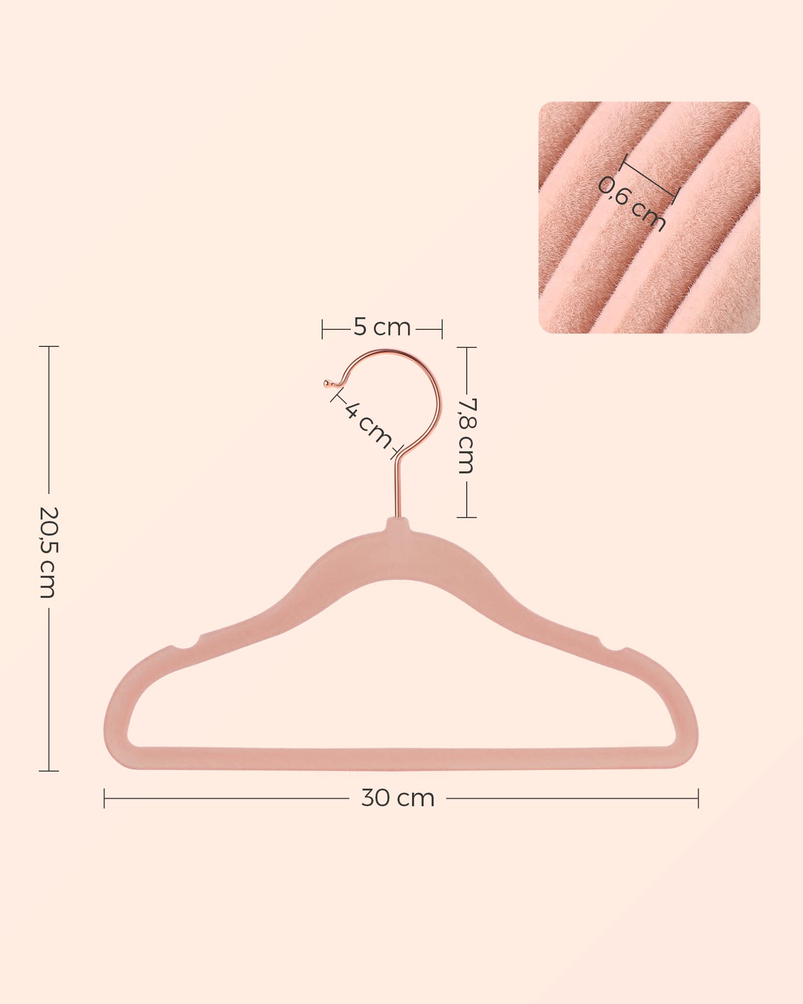 Songmics CRF027P01 Grucce Bambini Velluto Rosa 50 Pezzi Salvaspazio
