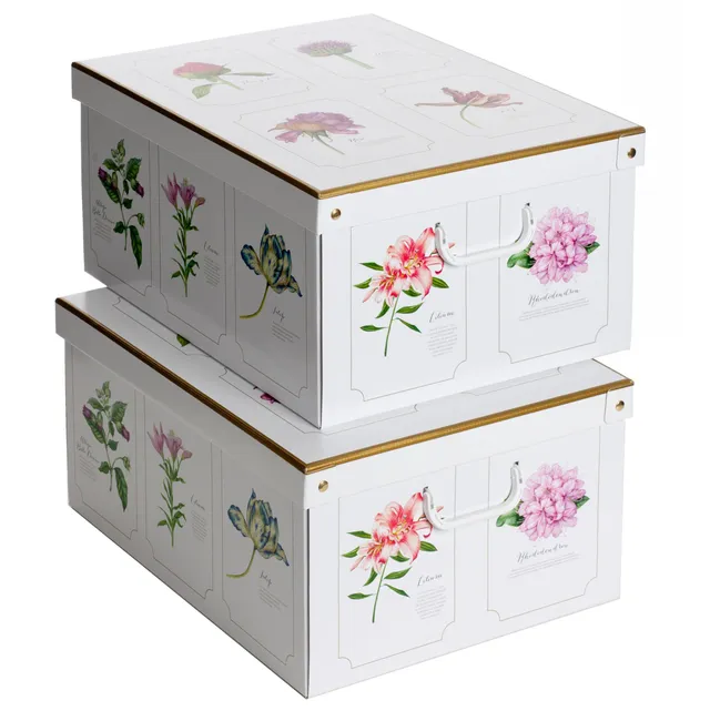 Lavatelli Botanic scatole armadio cartone 49x40x24 cm set 2 pezzi