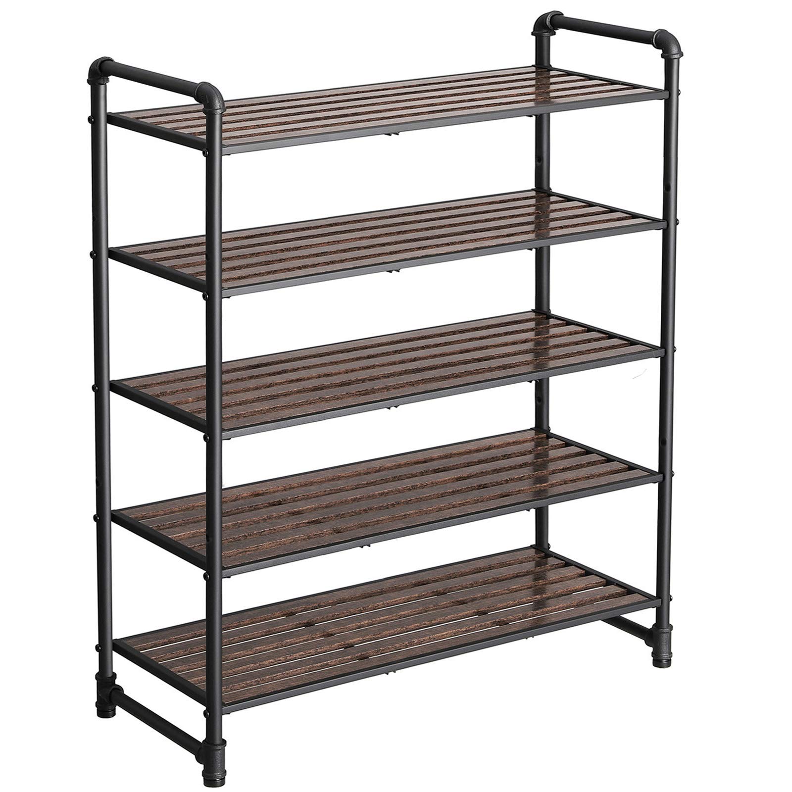 Songmics LMR25BX scarpiera 5 ripiani nera regolabile
