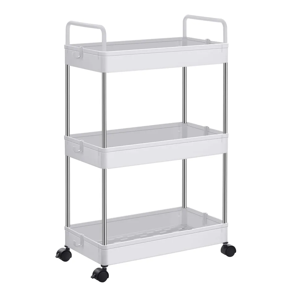 Songmics KSC019W01 carrello 3 ripiani bianco con ruote salvaspazio
