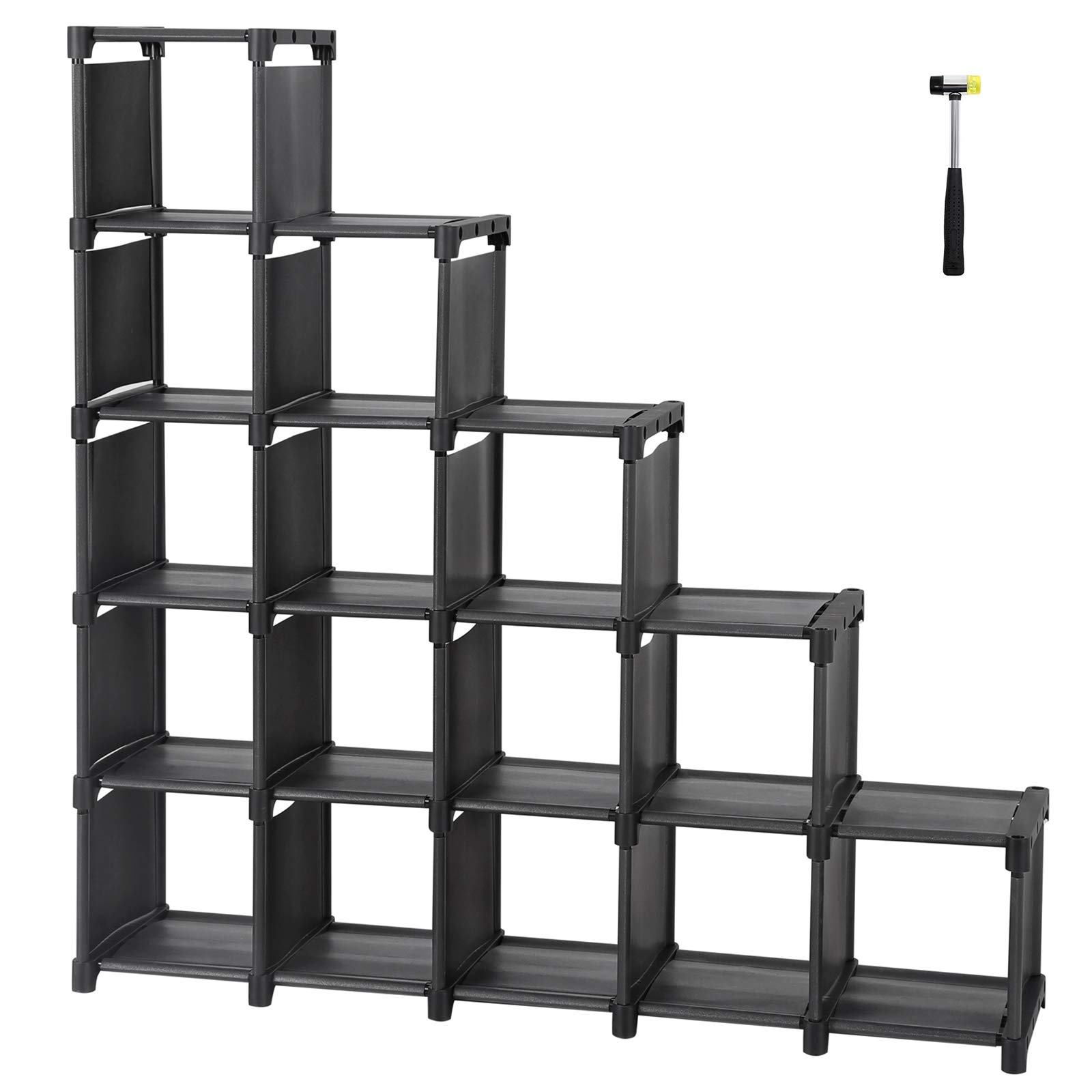 Songmics LSN56BKV1 scarpiera modulare 16 scomparti nera