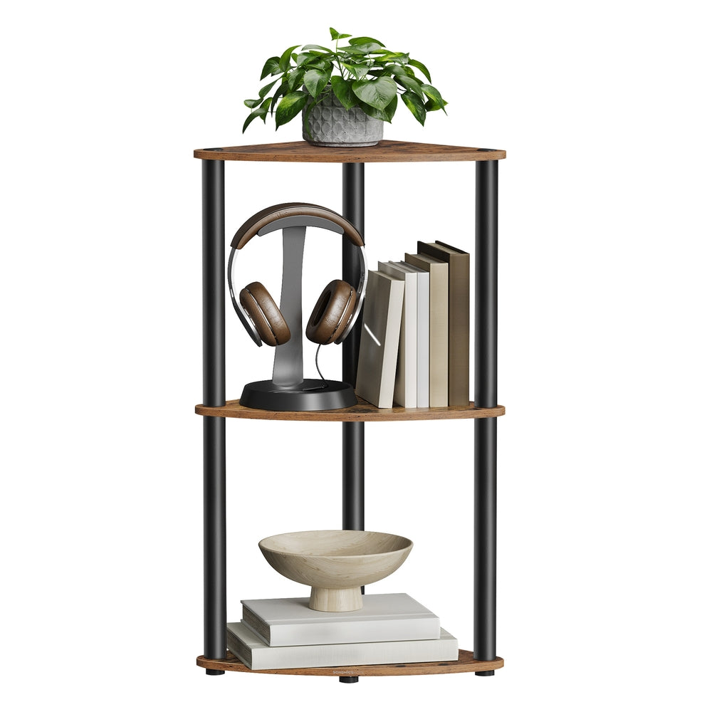 SONGMICS HOME Scaffale Angolare 3 Ripiani Salvaspazio
