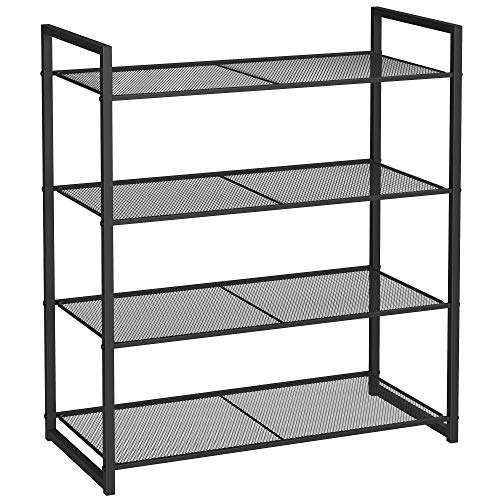 Songmics LMR084B01 scarpiera 4 livelli 63x30x72 cm nero metallo