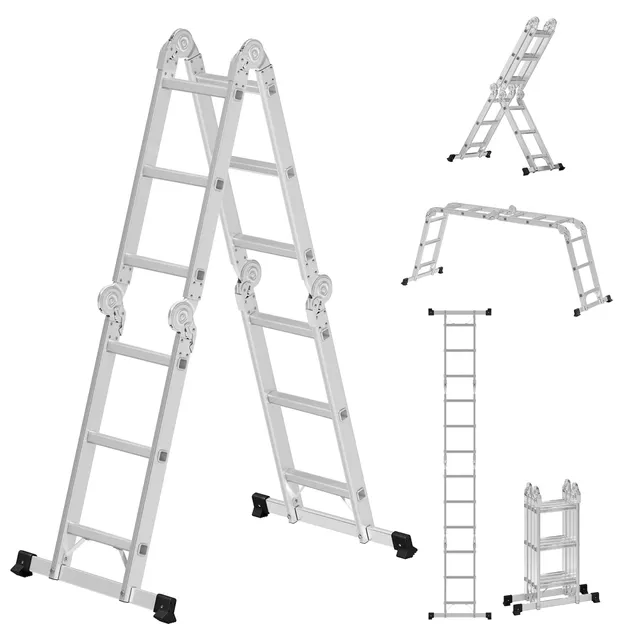 Songmics GLT36M scala multifunzione alluminio 12 gradini