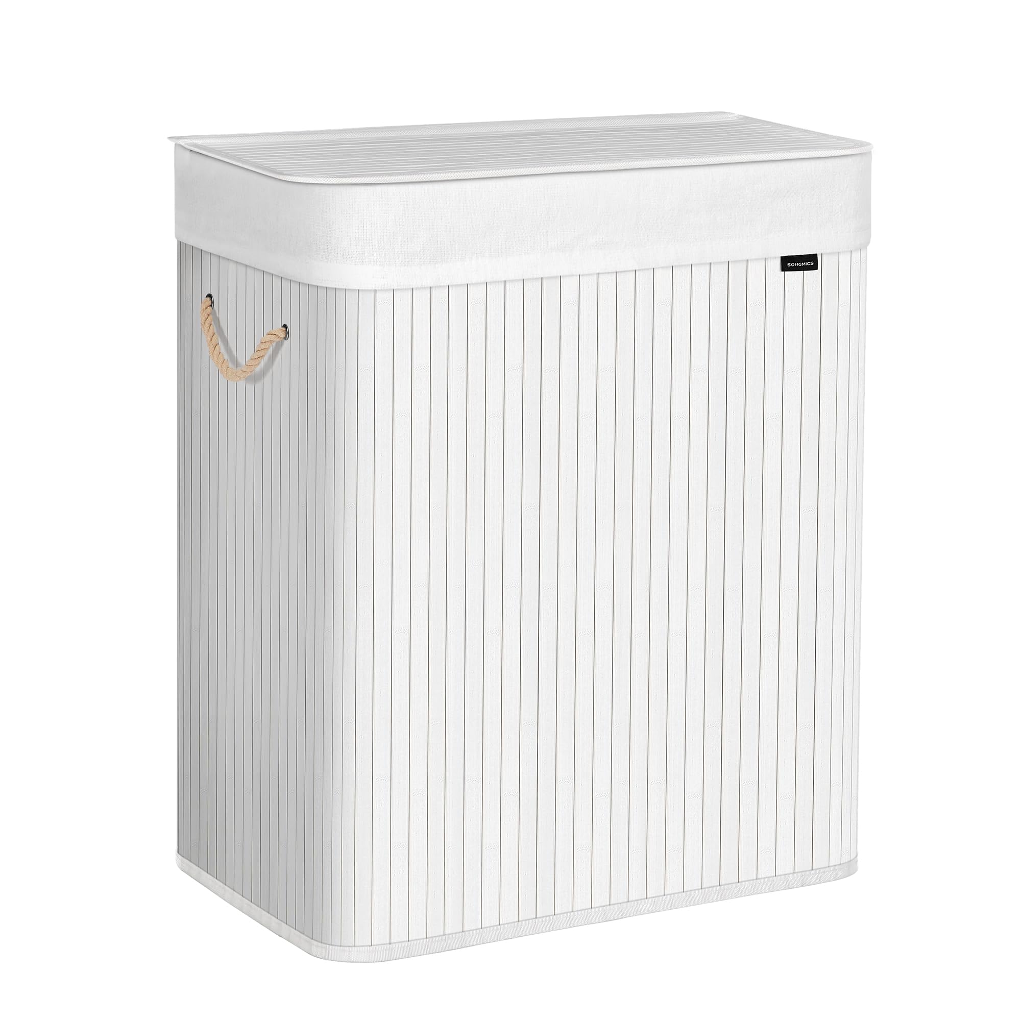 Songmics LCB64WT cesto portabiancheria bambù 100 L bianco