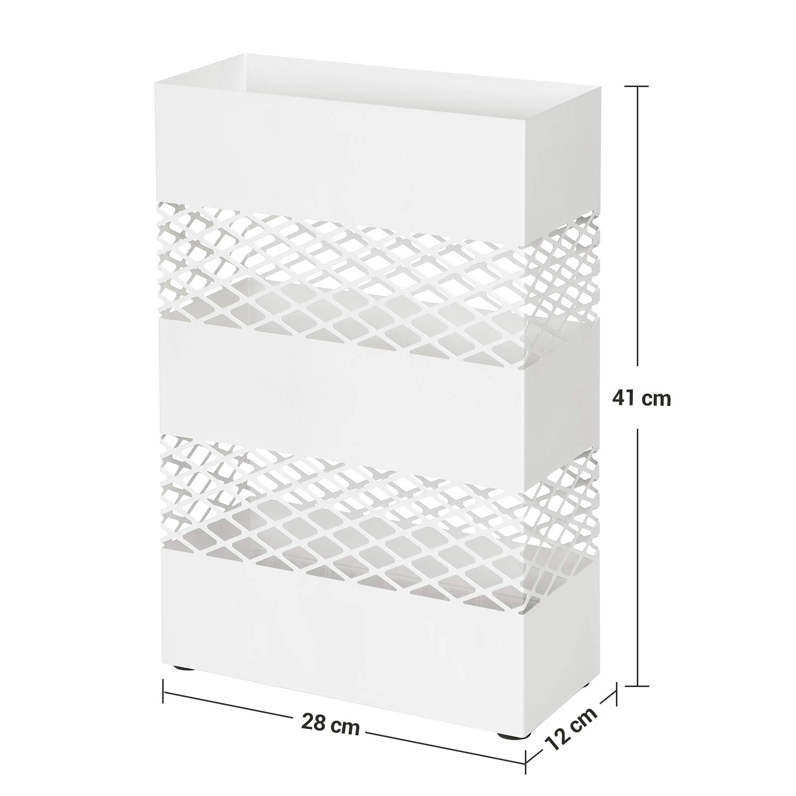 Songmics portaombrelli metallo bianco 28x12x41 cm 10 ombrelli